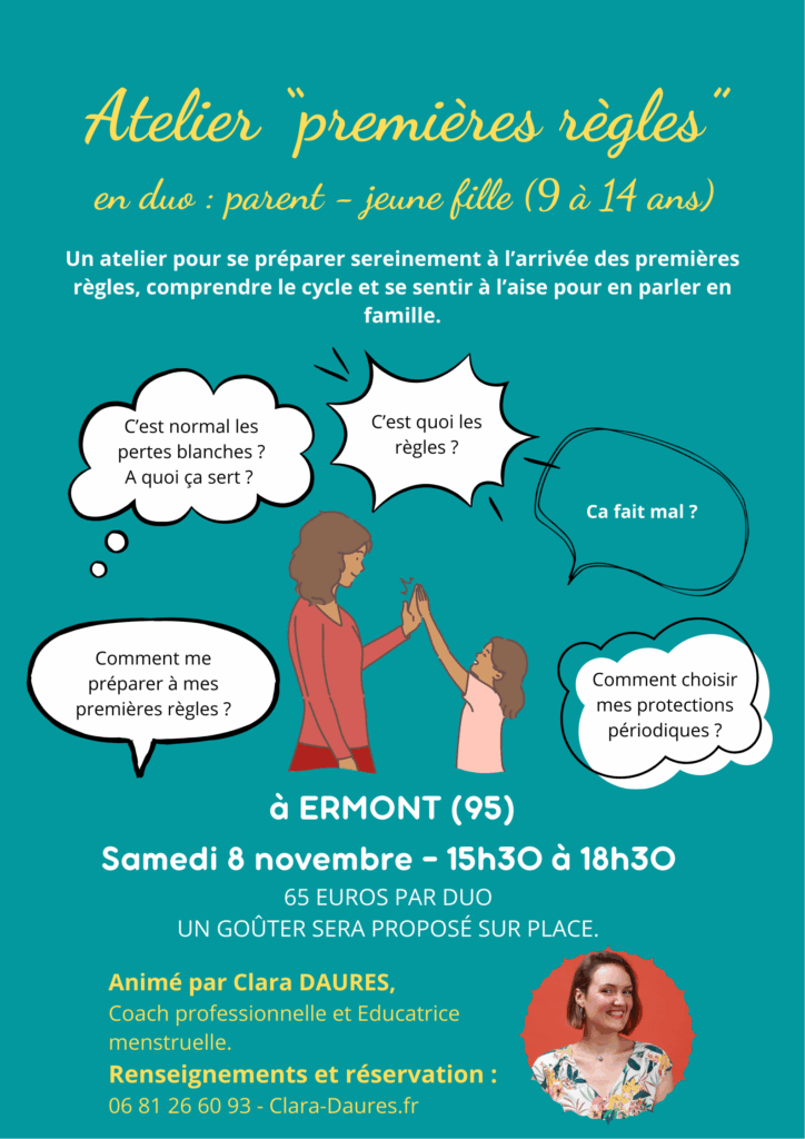 atelier premières règles Clara DAURES Ermont